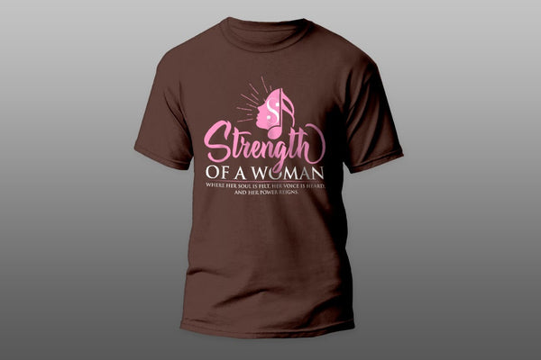 Strength Of A Woman Logo T-Shirt - Maroon