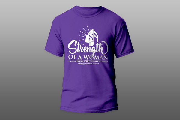 Strength Of A Woman Logo T-Shirt - Purple